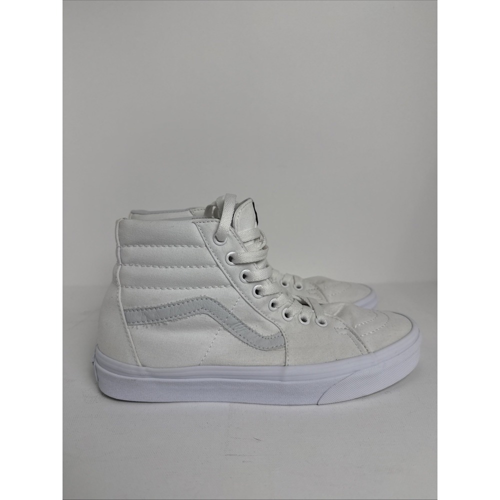 VANS SK8-HI‎ TRUE WHITE CANVAS SNEAKER SIZE 7 MEN SIZE 8.5 WOMEN